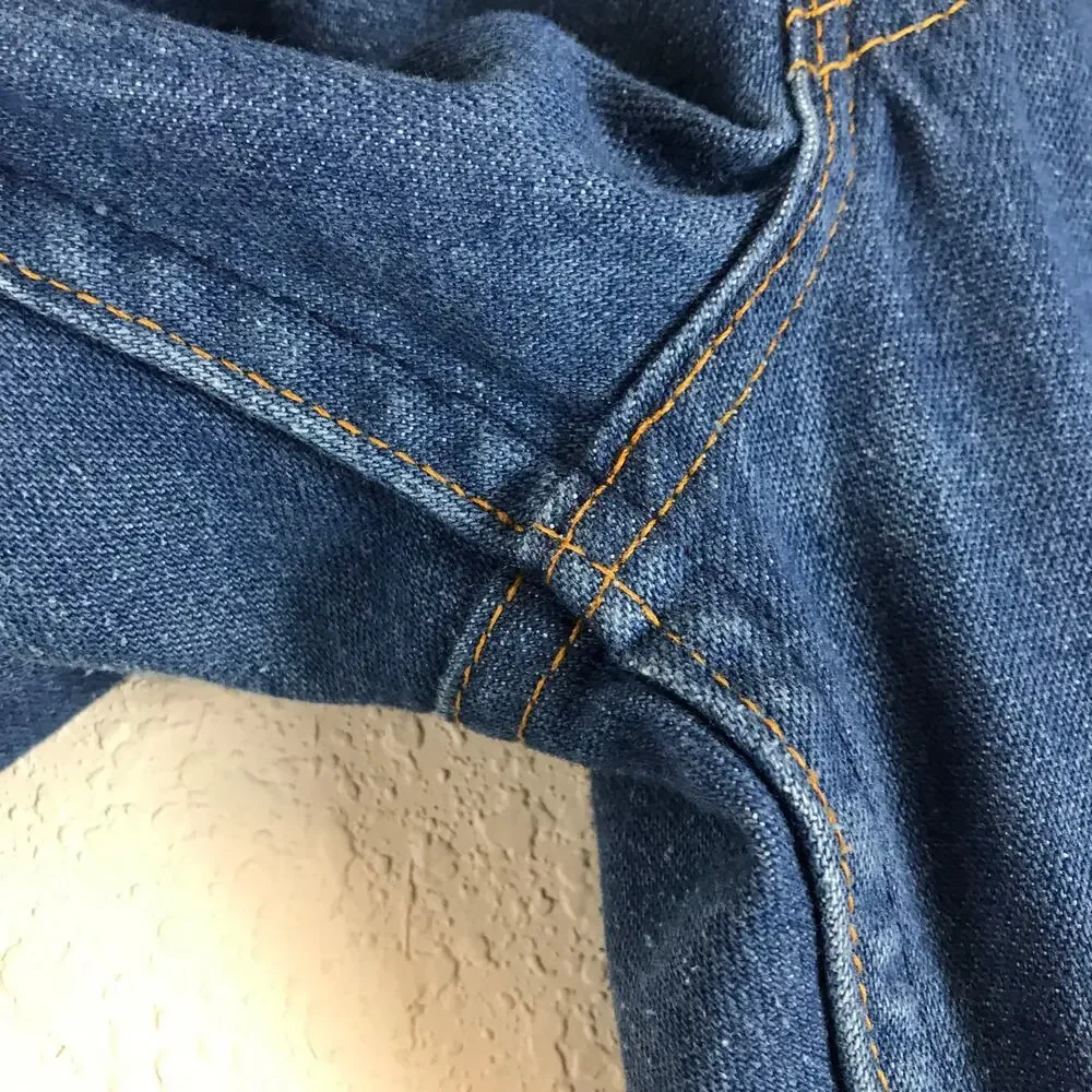 Vintage Levi's 517 1970's Orange Tab Talon Zipper Boot Cut USA Made Blue Jeans